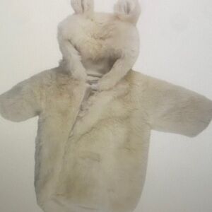 Cozy Cream Kids Fur Coat with Ears